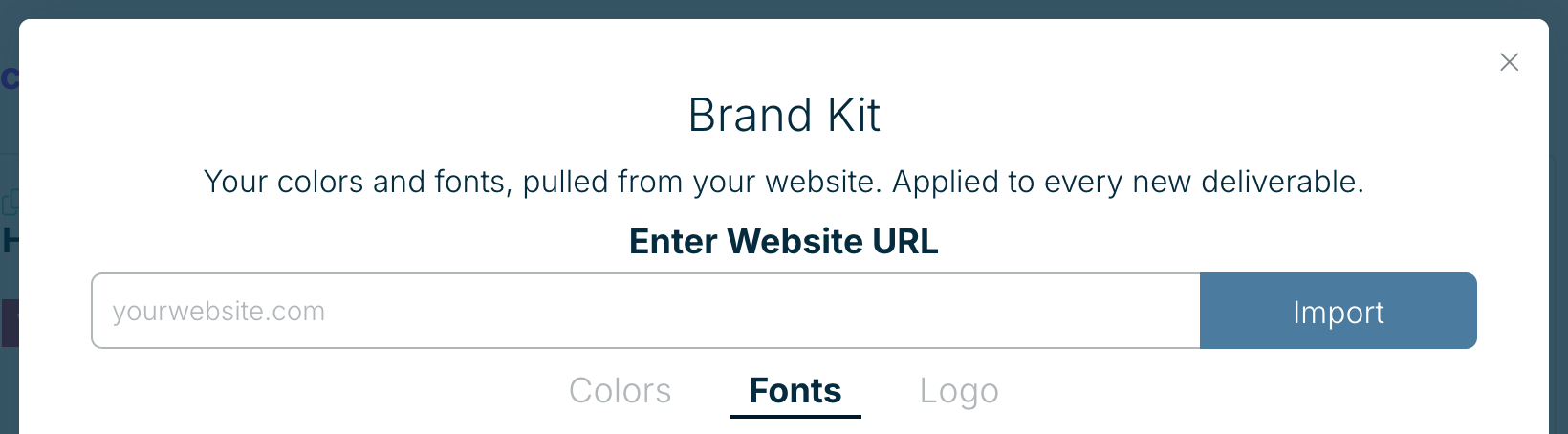 The Brand Kit Fonts tab
