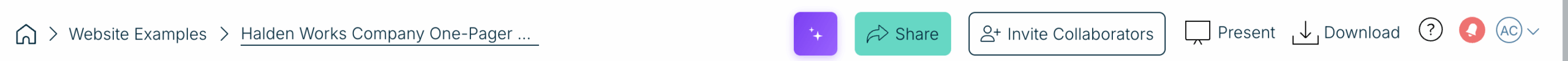 The editor toolbar