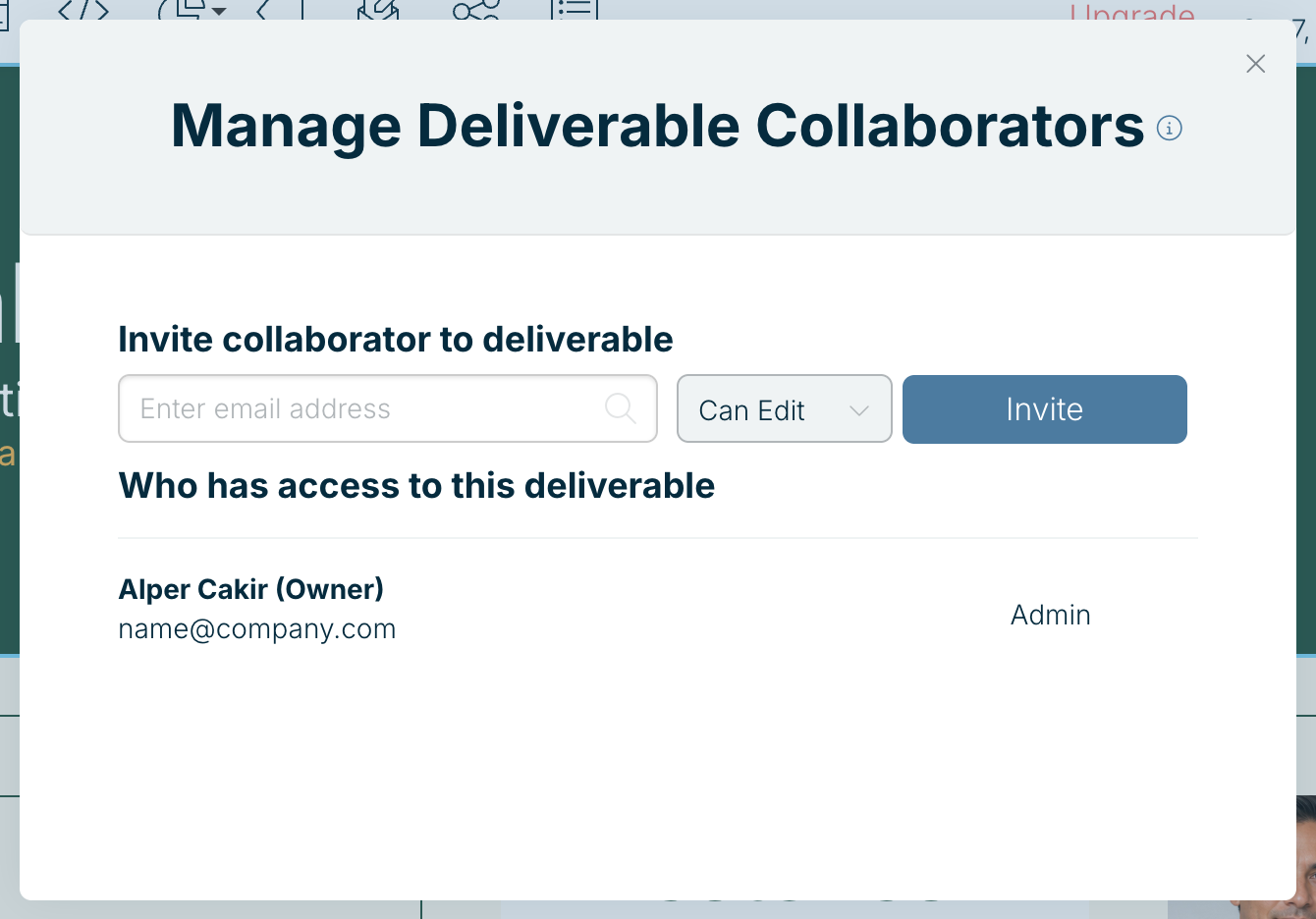 Manage Deliverable Collaborators